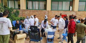 التبرع بالدم لمستشفيات جامعة الإسكندرية